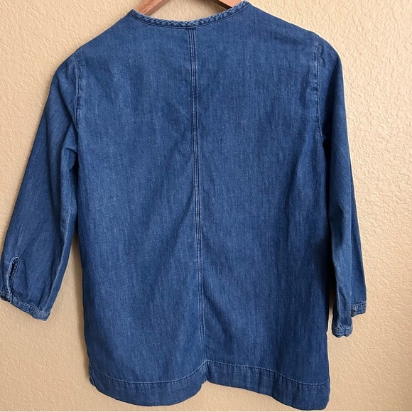 Gap Embroidered Denim Tunic Top - Picture 2 of 10
